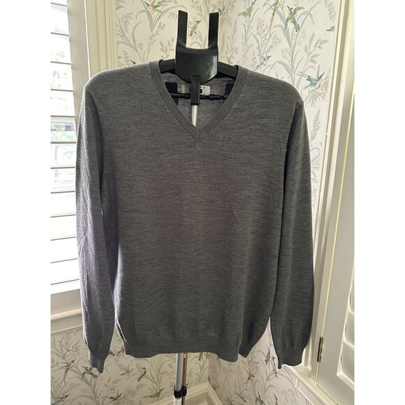 Joseph Abboud Men's Gray Long Sleeve Extra Fine Merino Wool Sweater Size L - Picture 1 of 4
